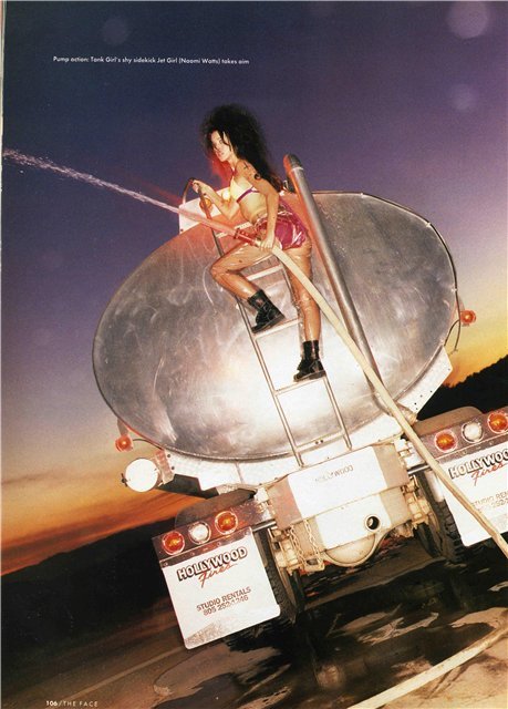 The Face magazine June 1995 Tank Girl photoshoot by David Lachapelle with Lori Petty & Naomi Watts
